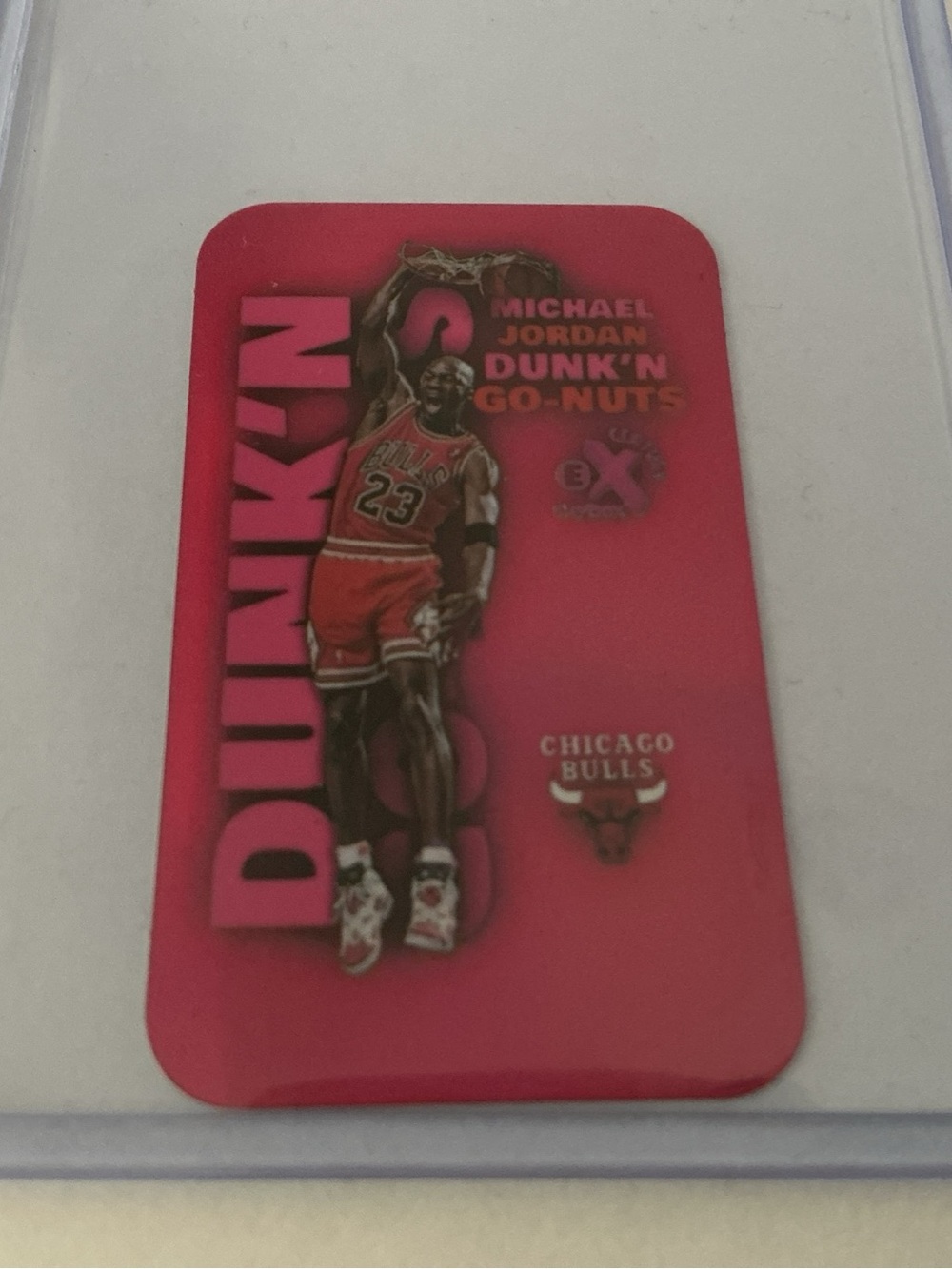 1998-99 Skybox EX Michael Jordan Dunk N Go Nuts Mini Holo Refractor Tobacco Card